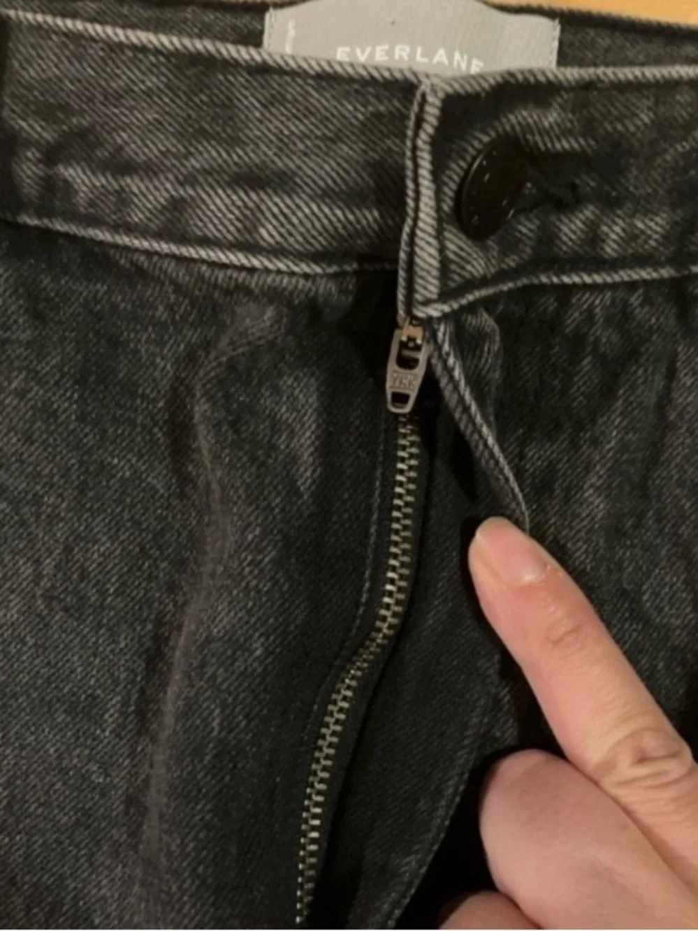 Everlane The Denim Skirt Size 32 in Faded Black